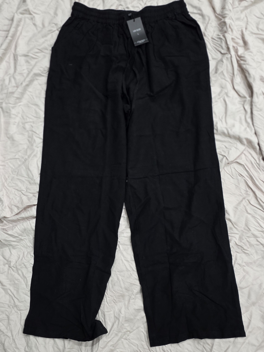 Black Wide-Leg Pull-On Pants - Women's Comfortable Everyday Trousers